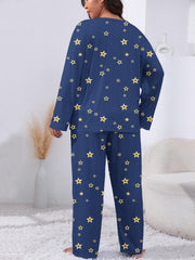  Allover Star Print Tee & Pants Pajama Set