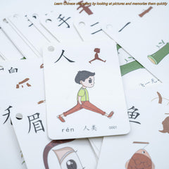 50 Chinese Character Cards for Easy Learning with Pictures - Memorize Quickly