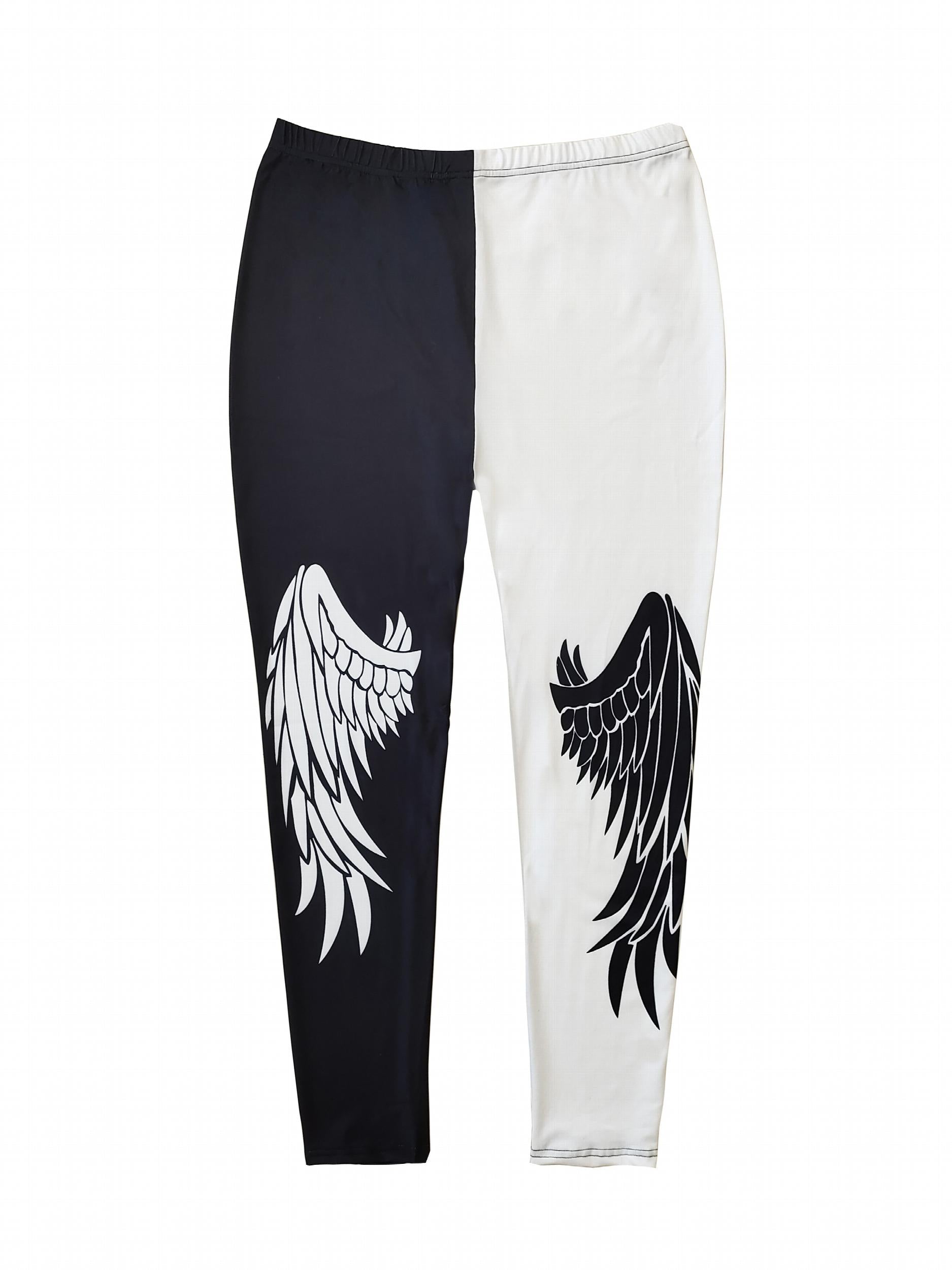  Colorblock Wings Print Slim Fit Leggings