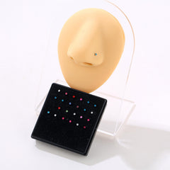 Zircon Inlay Stainless Steel Nose Stud Set