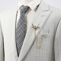 Men's Flying Skull King Tassel Rhinestone Brooch