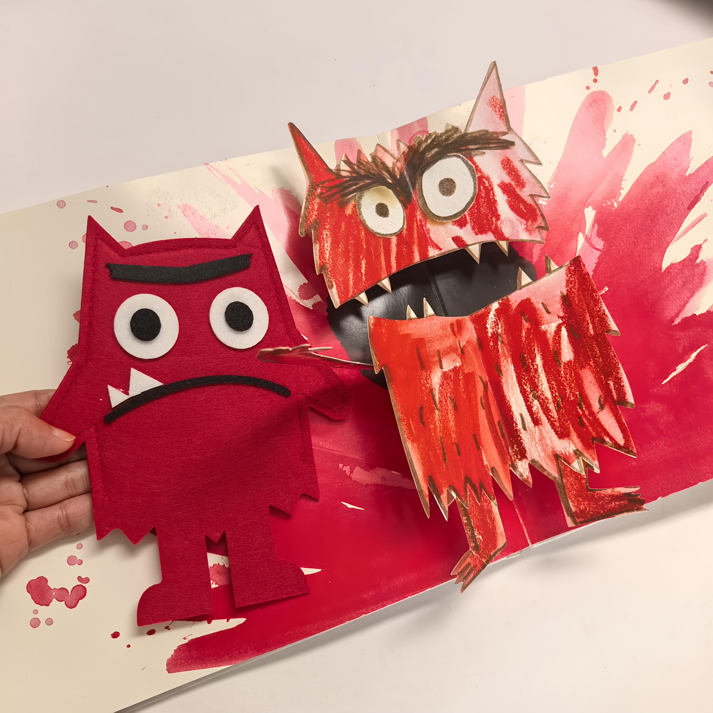 14pcs Monster Felt Puppet English Book Emotional Recognition Props