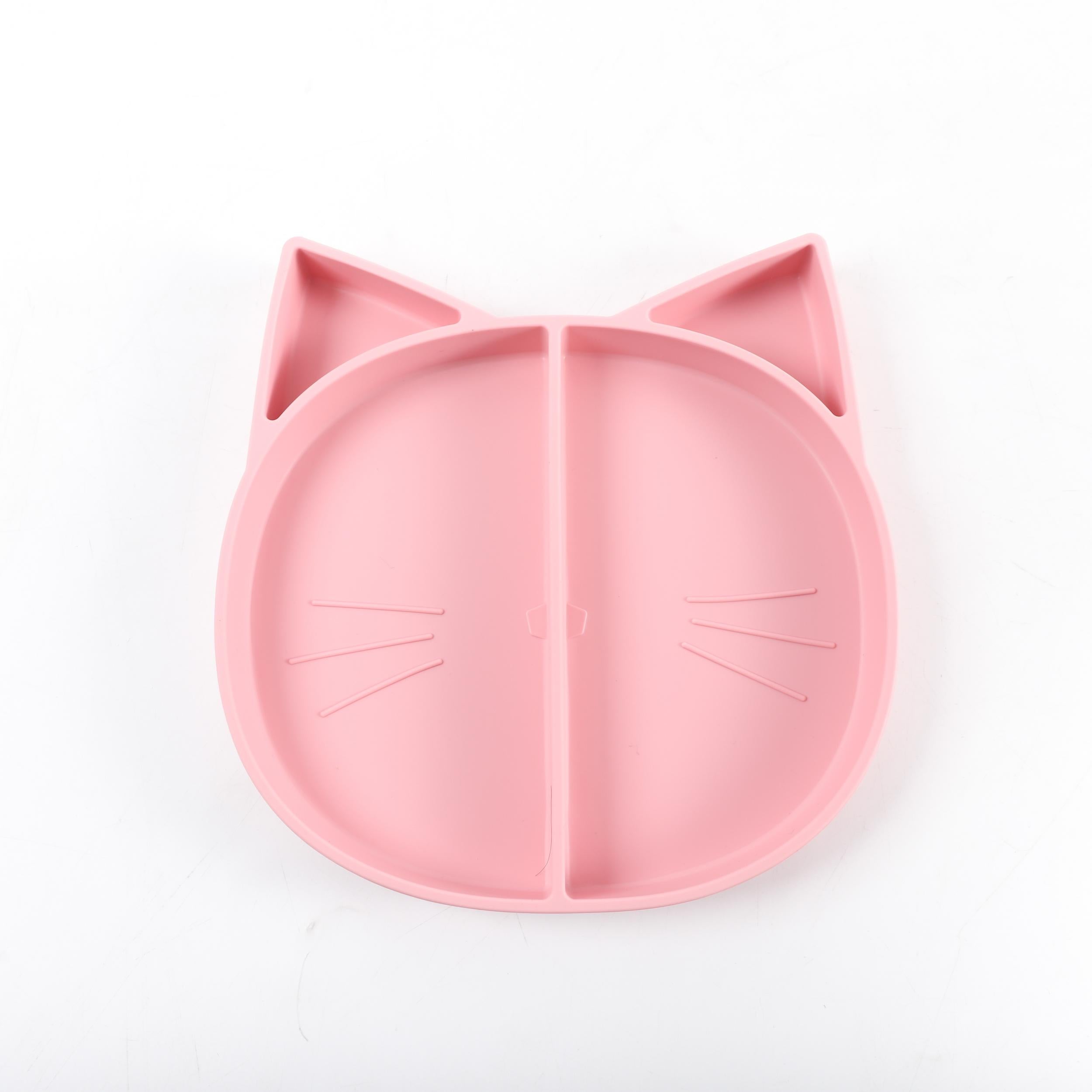 Silicone Children's Dinner Plate Compartment Cat Design
