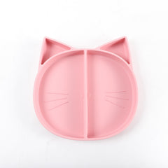 Silicone Children's Dinner Plate Compartment Cat Design