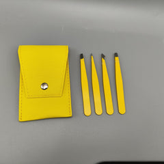 4pcs Stainless Steel Eyebrow Tweezer Set Face Hair Puller Clips
