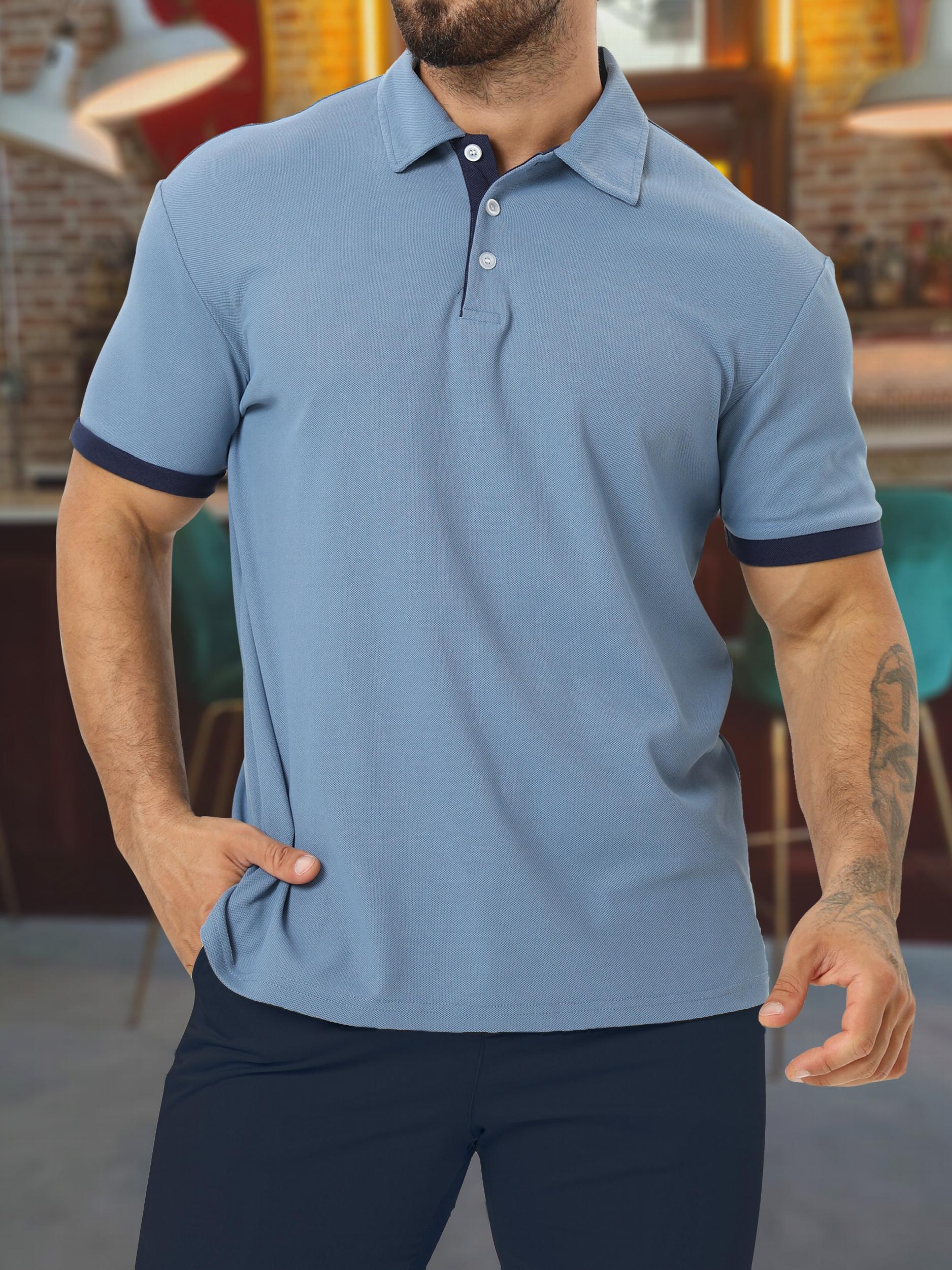 Men's Short Sleeve Lapel Shirt for Summer Golf
