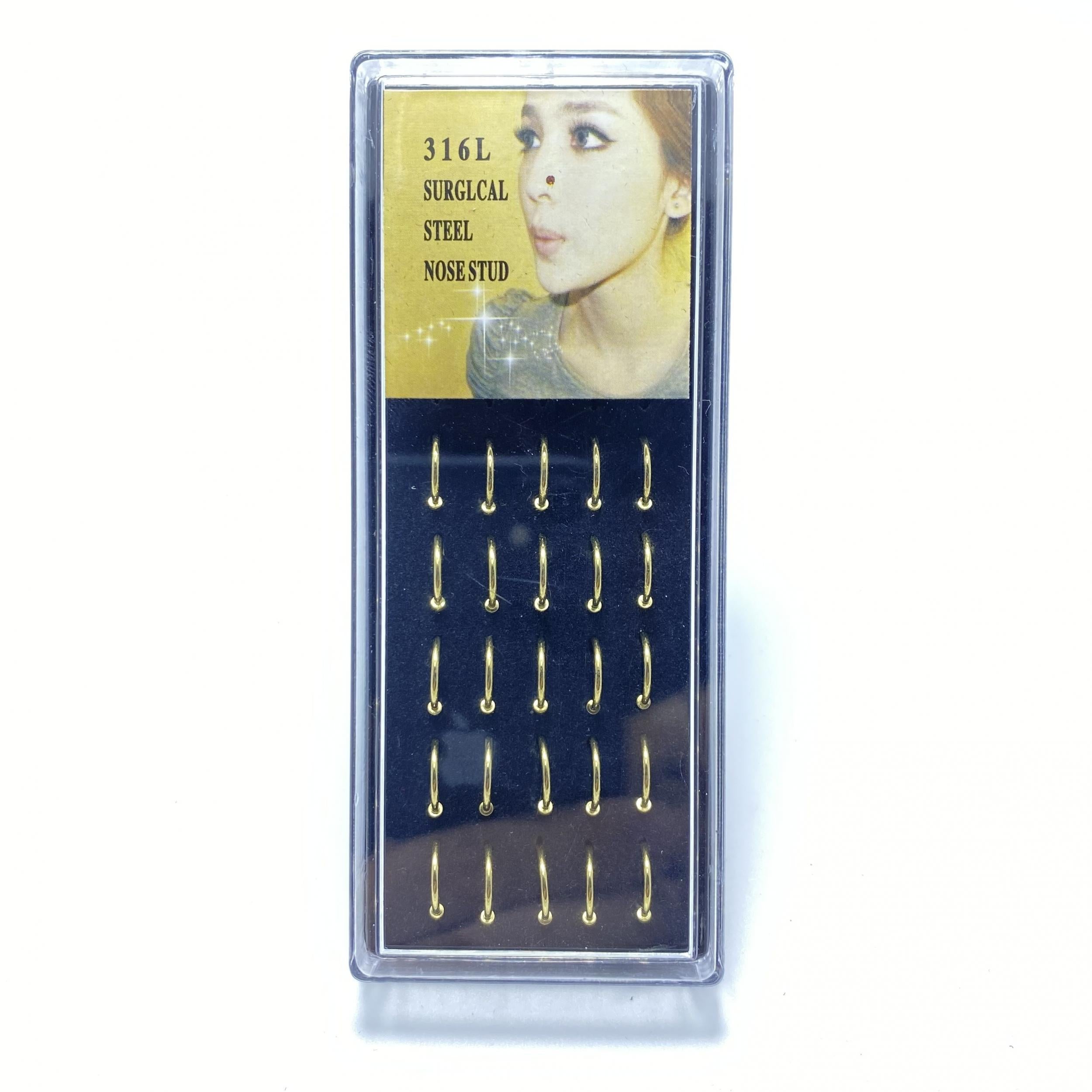 25pcs Box European and American Piercing Nose Nail Decoration