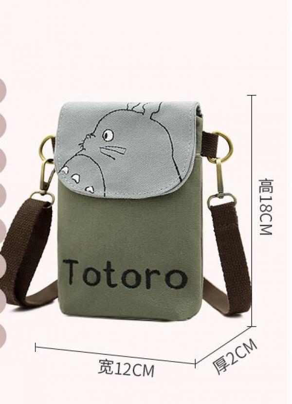 Anime Totoro Shoulder Bag Messenger Cross Body Canvas Phone Bag