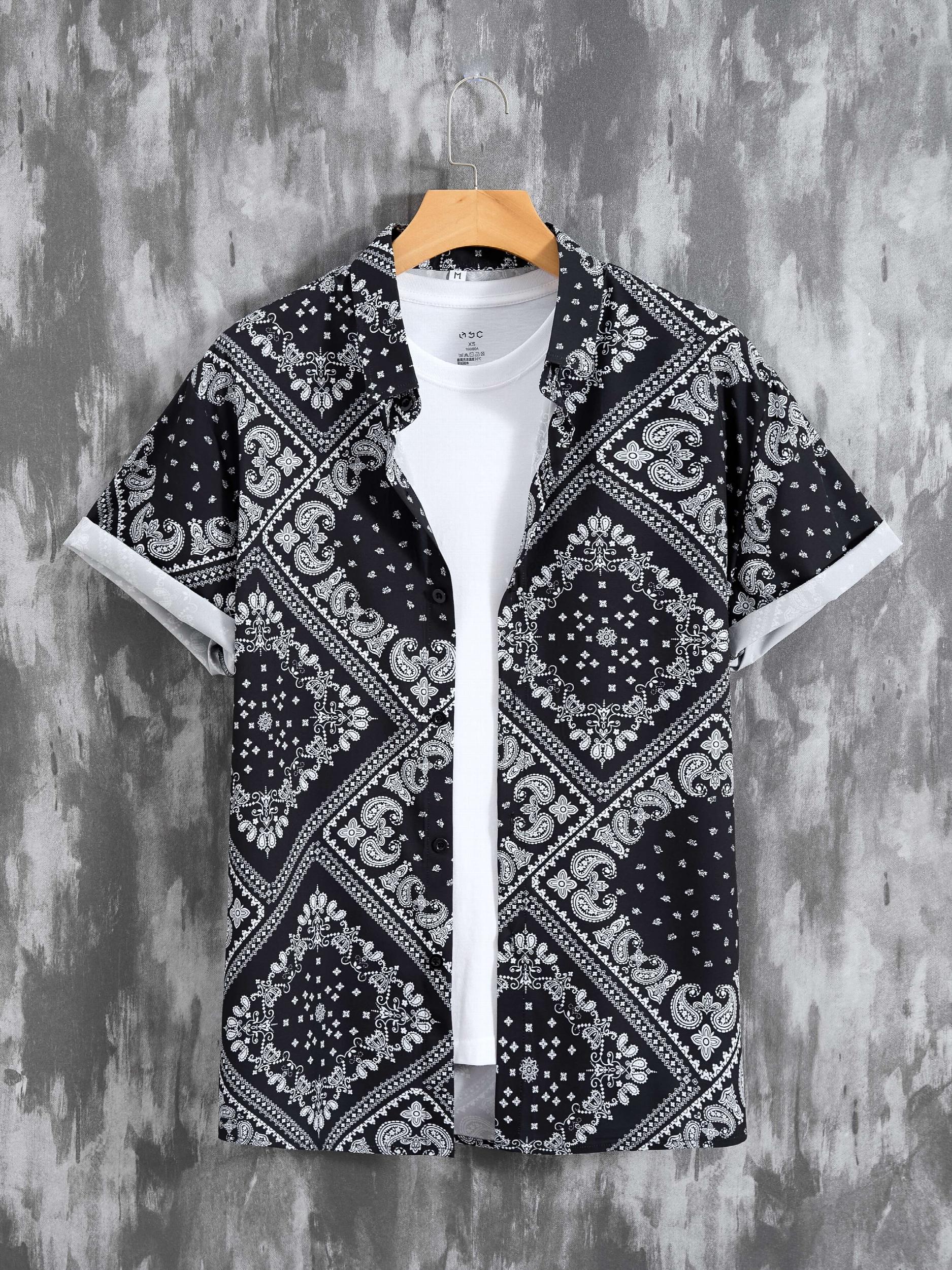 Men's Paisley Pattern Hawaiian Shirt Short Sleeve