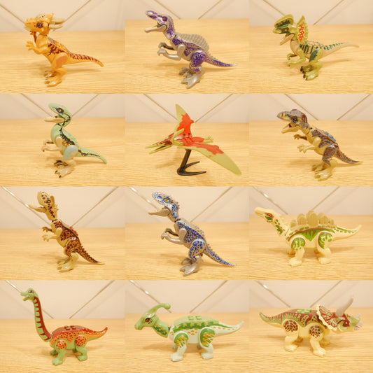 12pcs Dinosaur Building Blocks Egg Toys Assembling Models Birthday Prizes