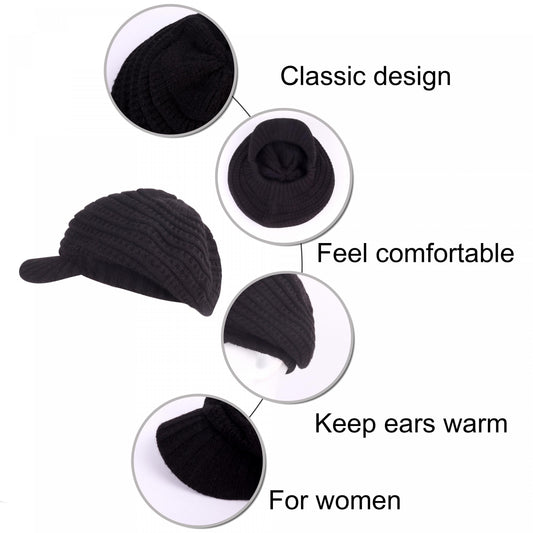 Women's Solid Knitted Beret Vintage Warm Beret Hat