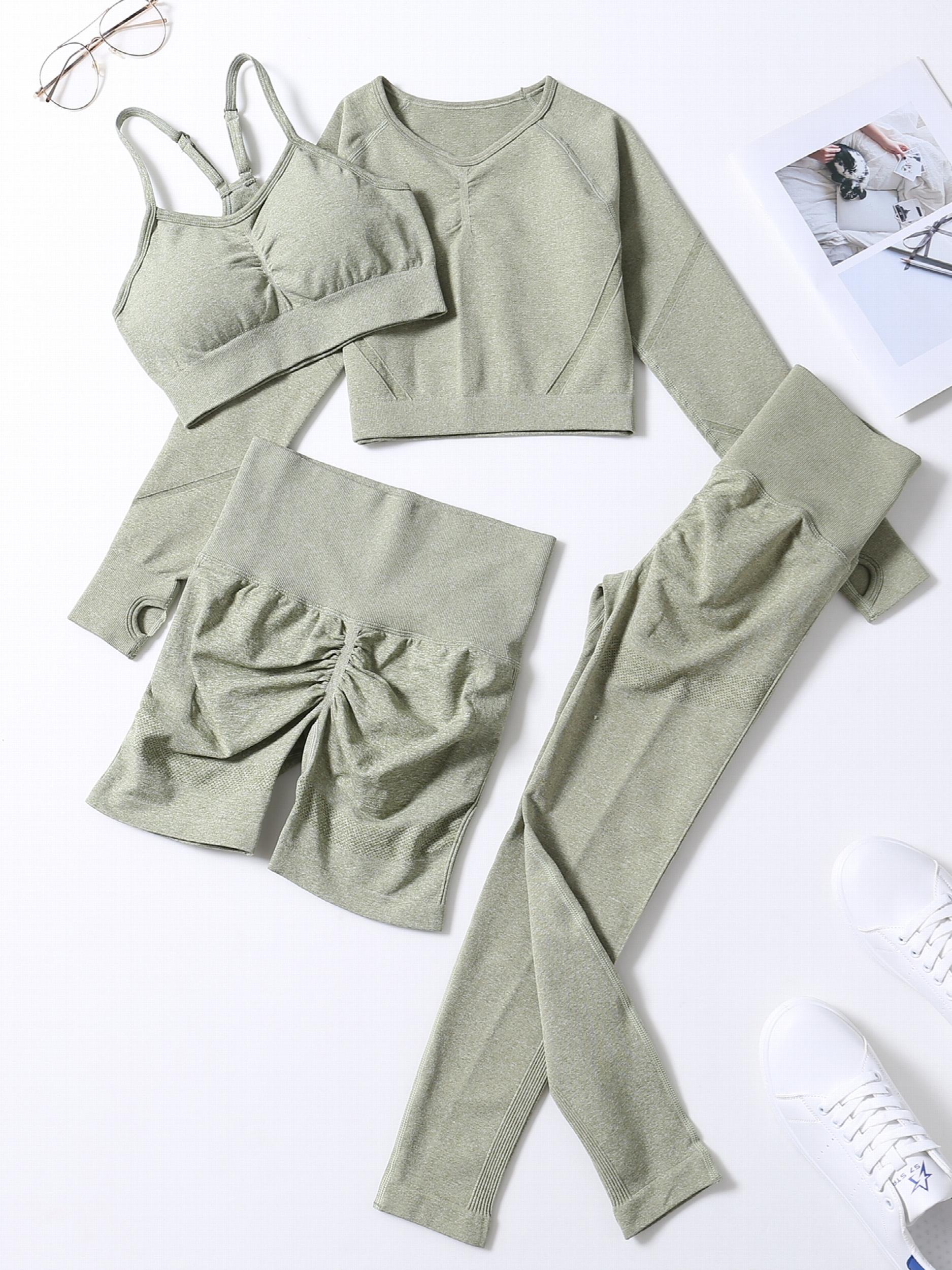4 Pcs Yoga Set High Stretch Sports Suit