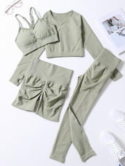 4 Pcs Yoga Set High Stretch Sports Suit