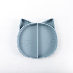 Silicone Children's Dinner Plate Compartment Cat Design