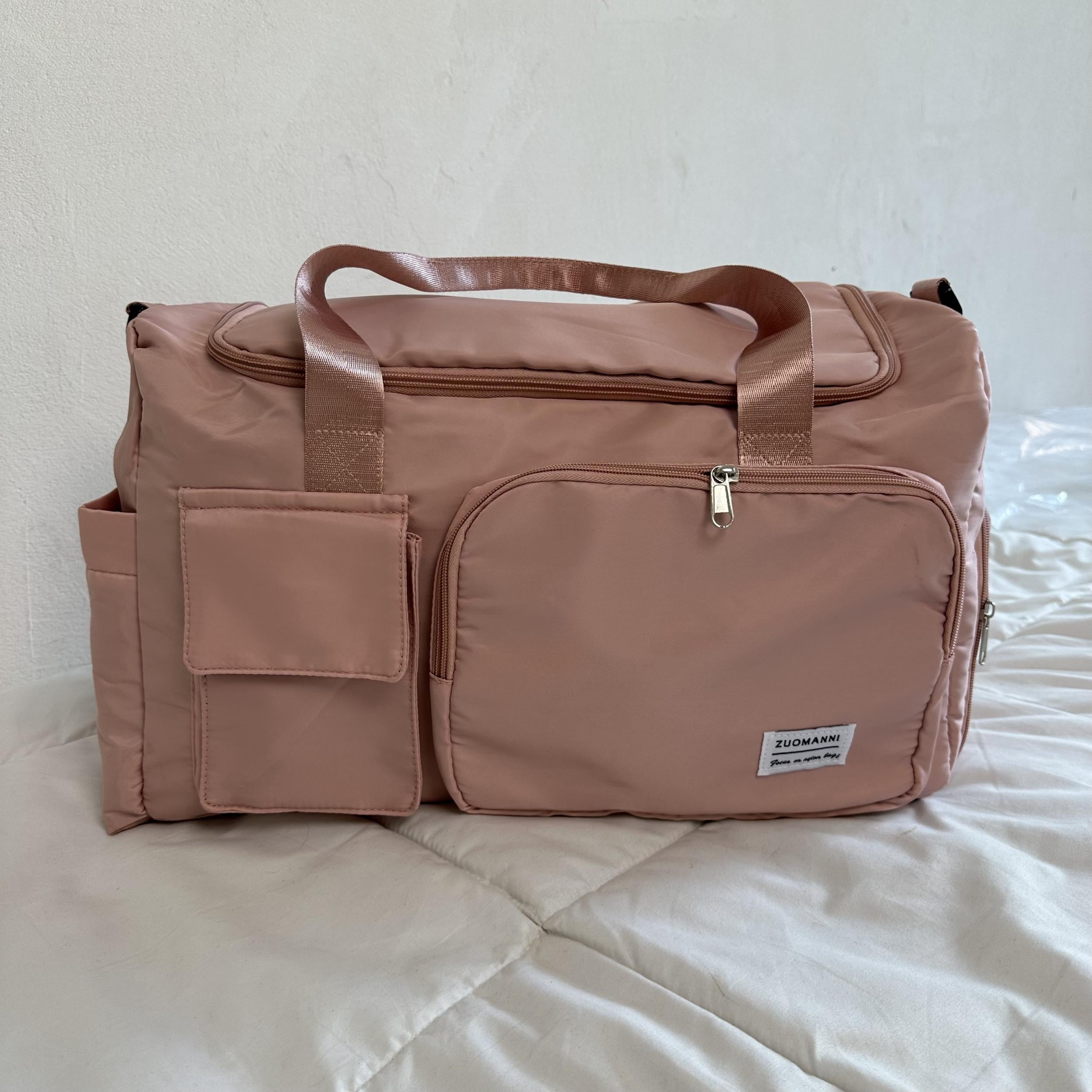 Large Capacity Weekend Bag with Side Shoe Pocket and Double Handles