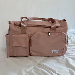 Large Capacity Weekend Bag with Side Shoe Pocket and Double Handles