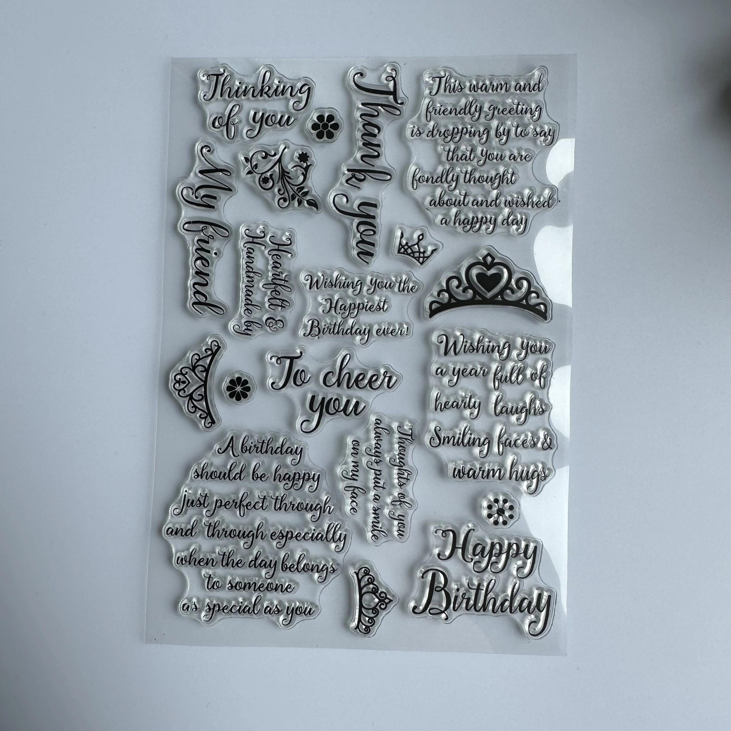Birthday Wishes Clear Rubber Stamp Set for Card Decoration and DIY Crafts
