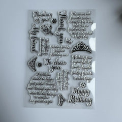 Birthday Wishes Clear Rubber Stamp Set for Card Decoration and DIY Crafts