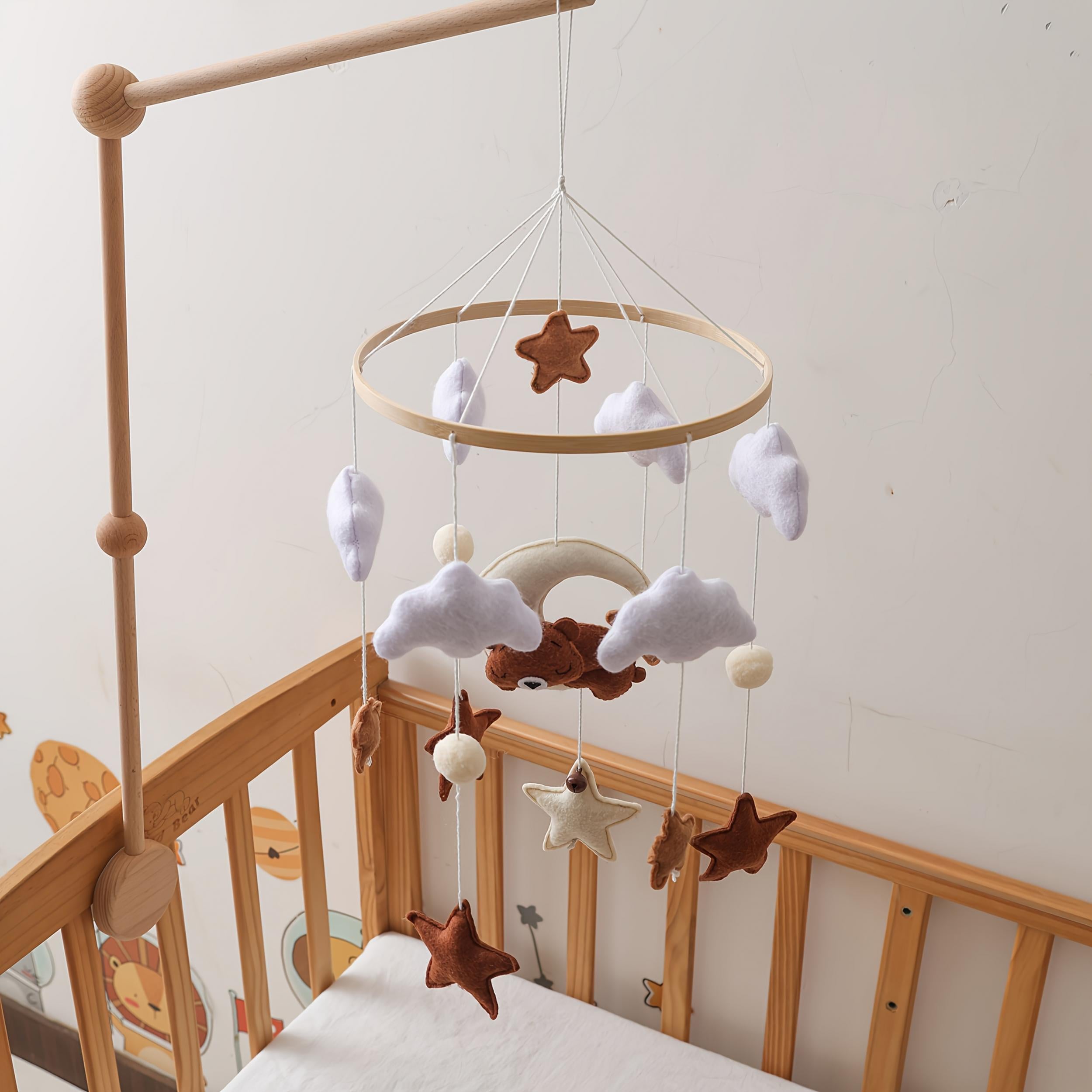 Soft Plush Cartoon Bear and Star Hammock Bell Brown Bear