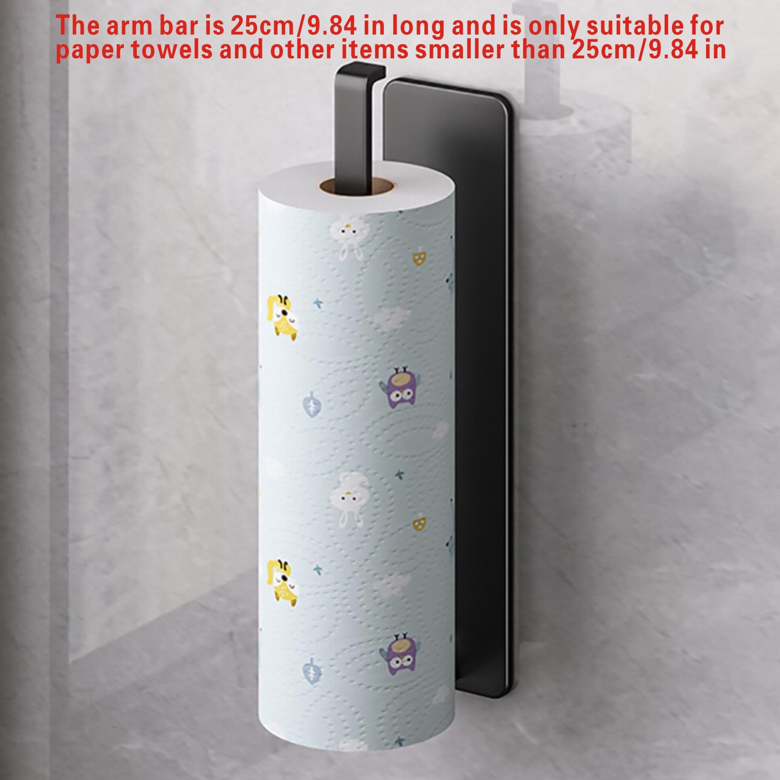 Kitchen Paper Towel Holder with Cabinet Roll Storage & Cling Film Rag Hanger