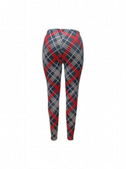  Plaid Print Skinny Trousers
