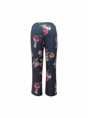  Floral Print High Rise Wide Leg Trousers