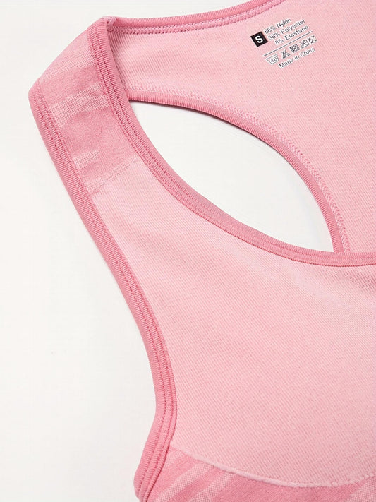Sporty Racer Back Bra Shockproof Yoga Crop Tank Top