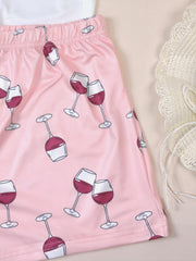  Easter Pajamas Set Women's Plus Top & Shorts 2pcs