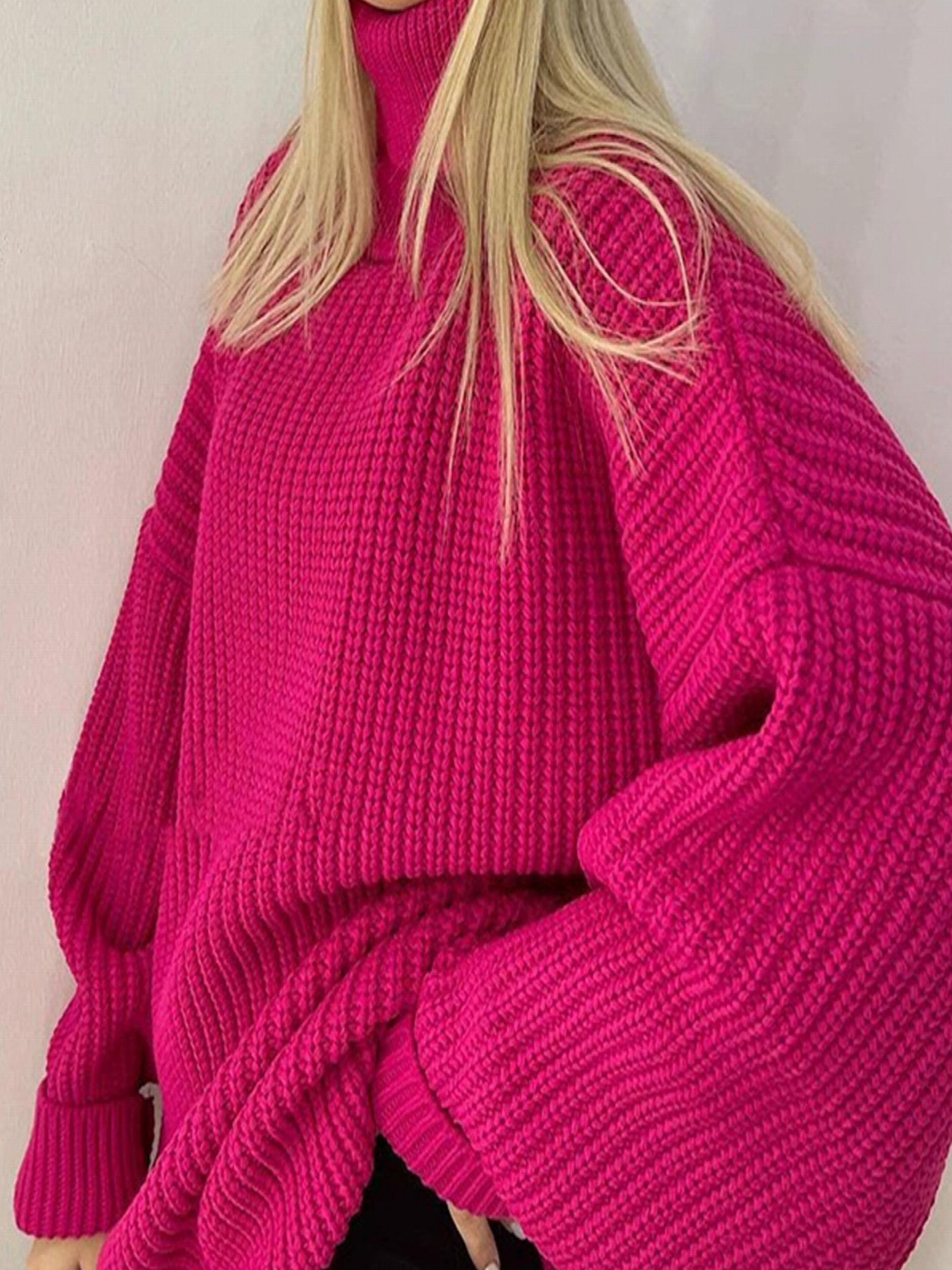 Solid Long Sleeve Turtleneck Sweater