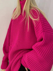 Solid Long Sleeve Turtleneck Sweater