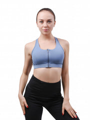 Front Zip Sports Bra for Women Workout Yoga Running Bra