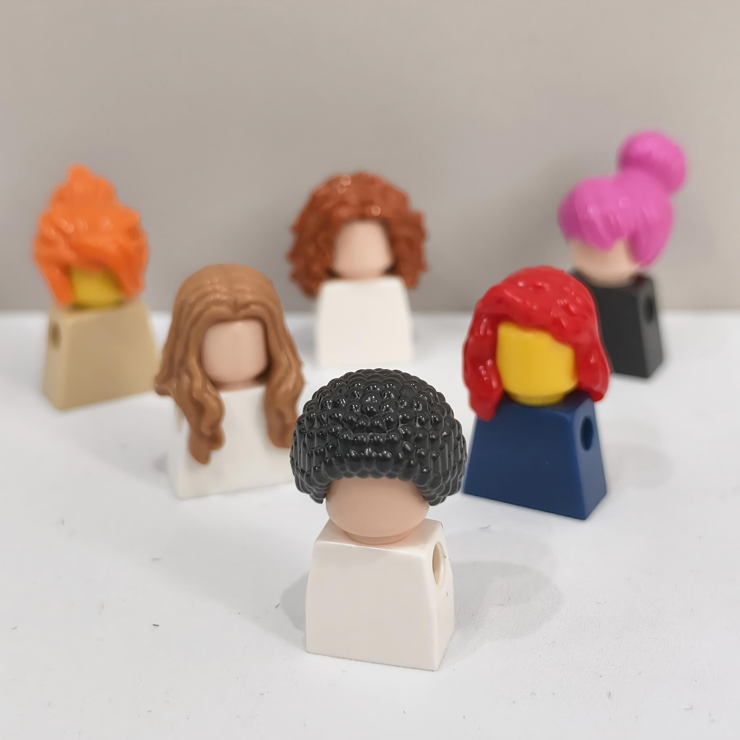 8pcs Assorted Character Hair Building Blocks Multicolor Fun DIY Building Blocks
