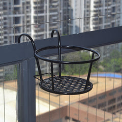 Balcony Iron Flower Pot Rack Over the Rod Flower Planter Holder