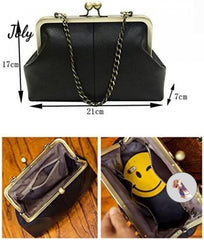 Retro Kiss Lock Crossbag Diamonds Appliques Shoulder Handbag