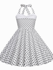 Girls Polka Dots Halter Neck Princess Dress for Party