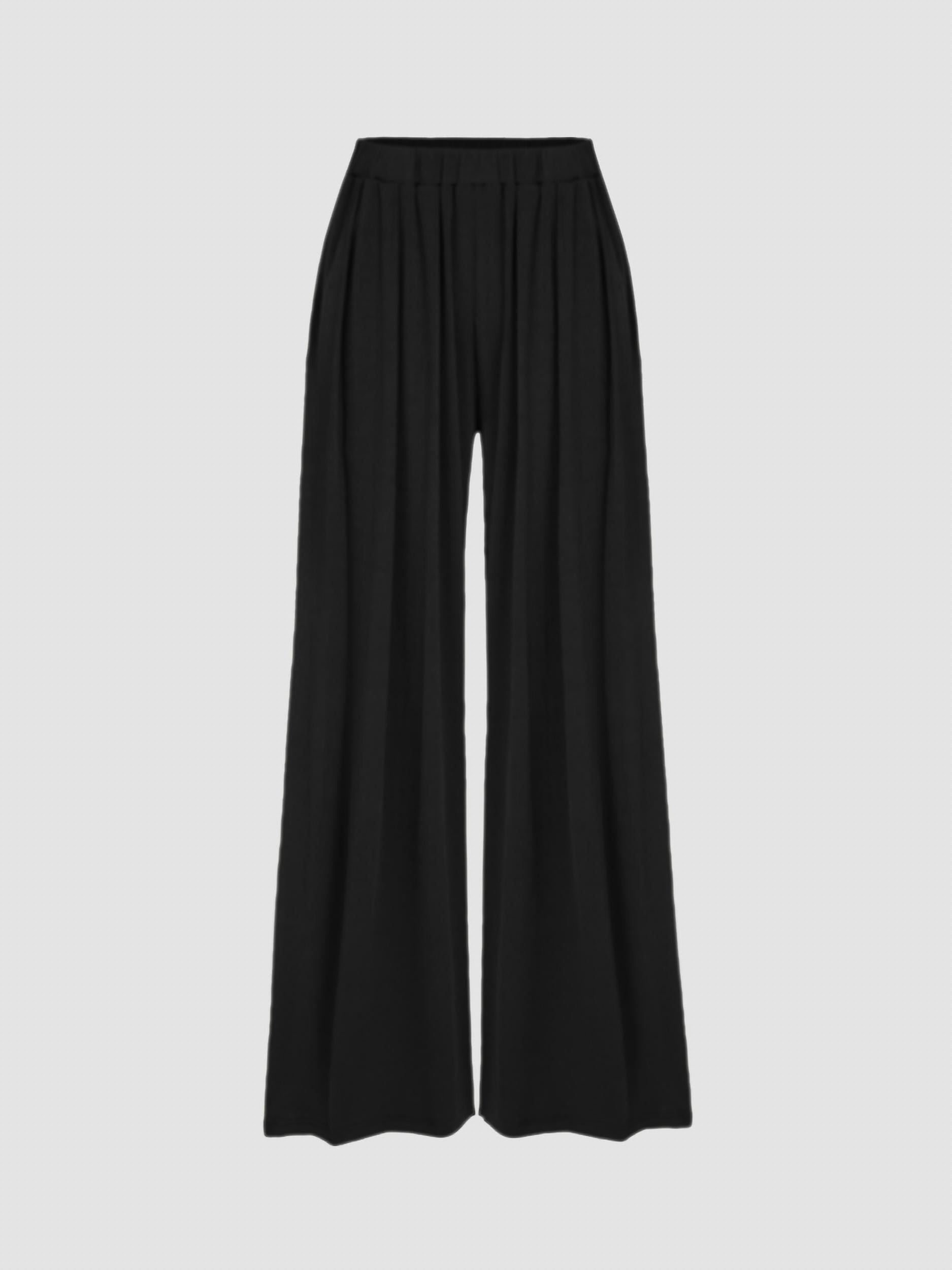  Wide Leg Trousers Elastic High Rise Stretch Pants