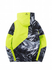 Men's Hooded Windproof Ski Jacket with Zip Pockets