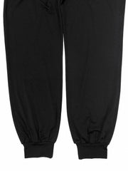 Women's Plus Solid Elastic Drawstring Joggers with Pockets