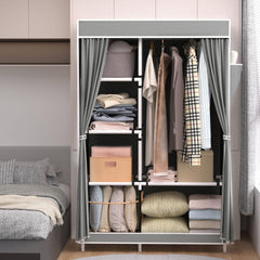 Double Row Wardrobe Clothes Storage Easy Assembly Durable