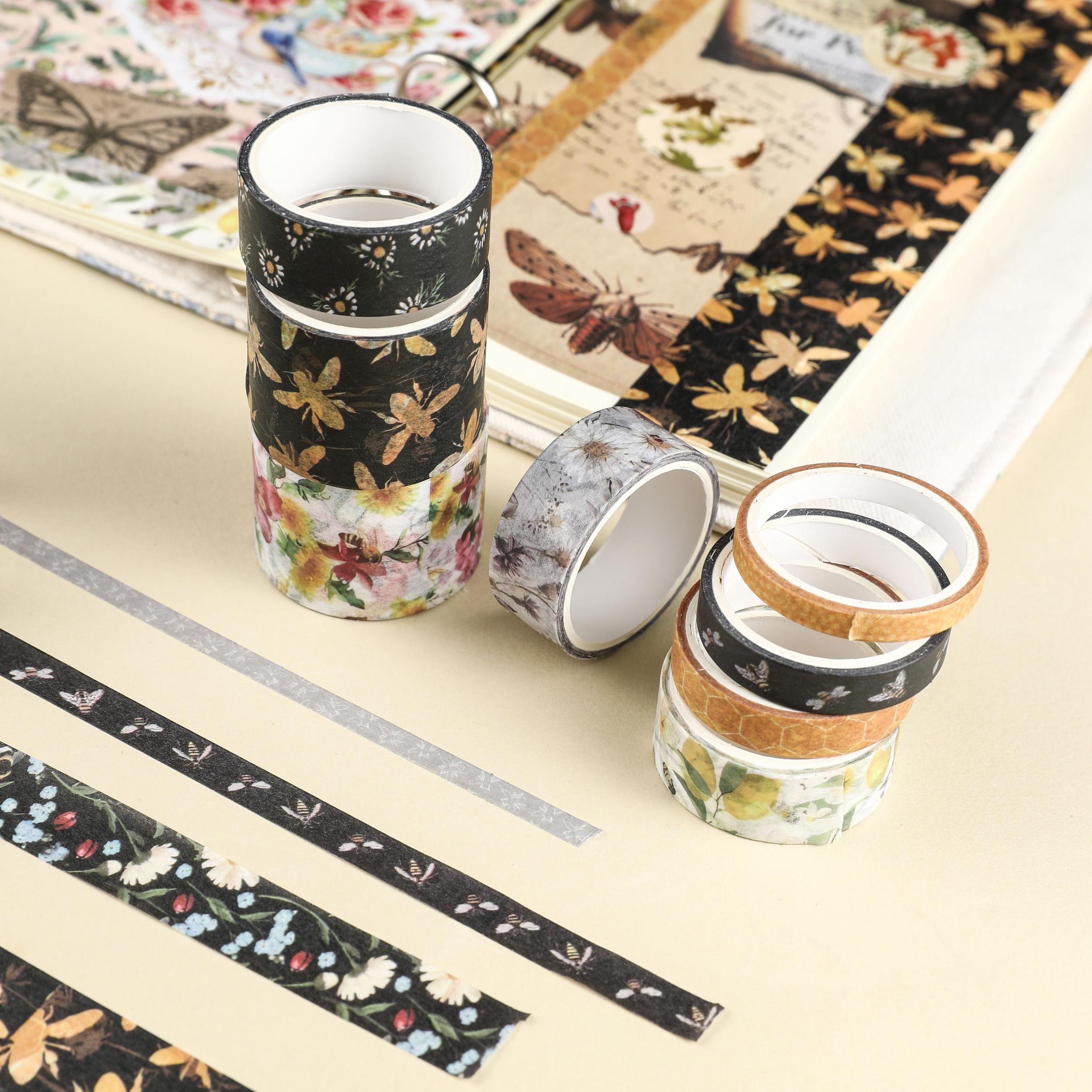 10pcs Bee Themed Decorative Paper Tape DIY Crafts Gift Wrapping Scrapbooking