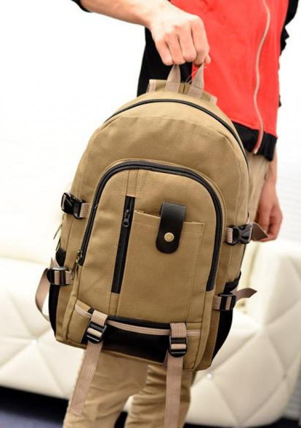 Men's Large Canvas Backpack Schoolbag