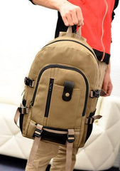 Men's Large Canvas Backpack Schoolbag