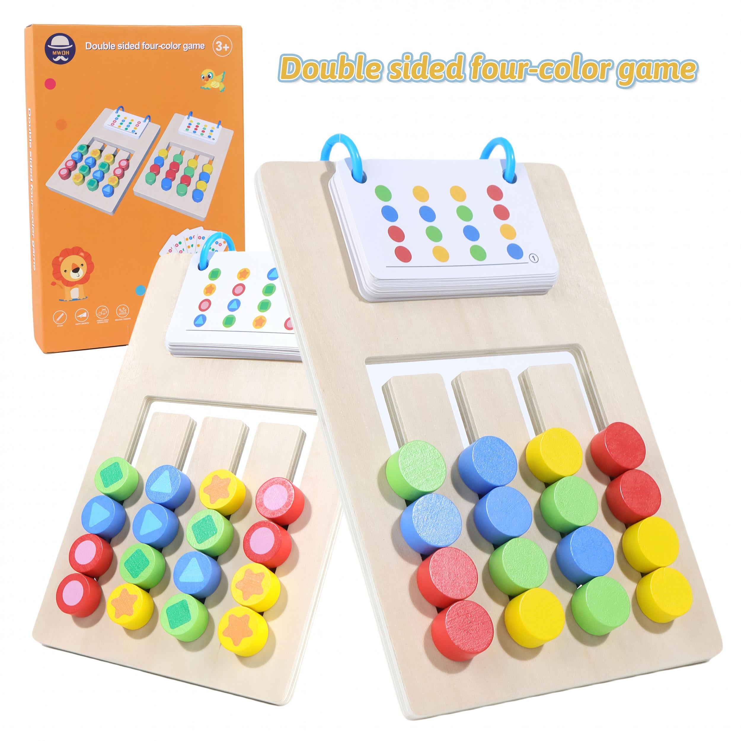 Wooden Matching Slide Puzzle for Kids 3 6 Years Shape Sorting Game