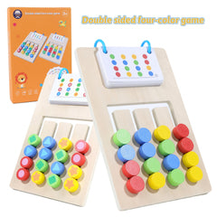 Wooden Matching Slide Puzzle for Kids 3 6 Years Shape Sorting Game