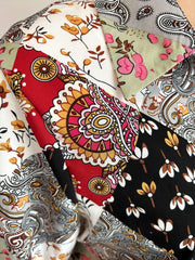  Boho Blouse Women's Plus Paisley Print Button Up Long Sleeve Blouse