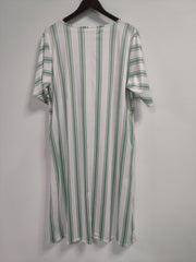  Striped Short Sleeve Midi Dress
