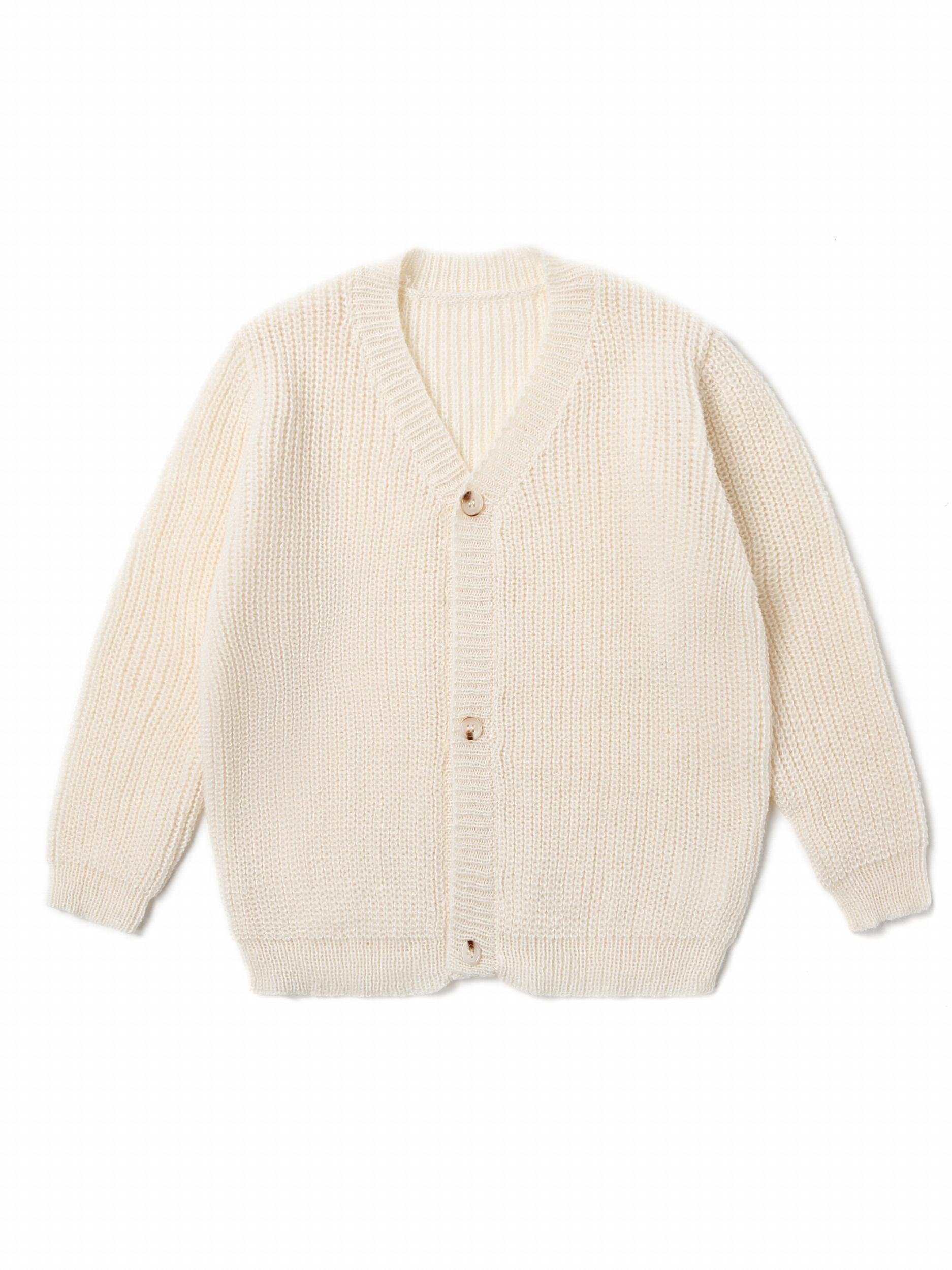 Girls Knit Cardigan Sweater With Buttons V Neck Long Sleeves