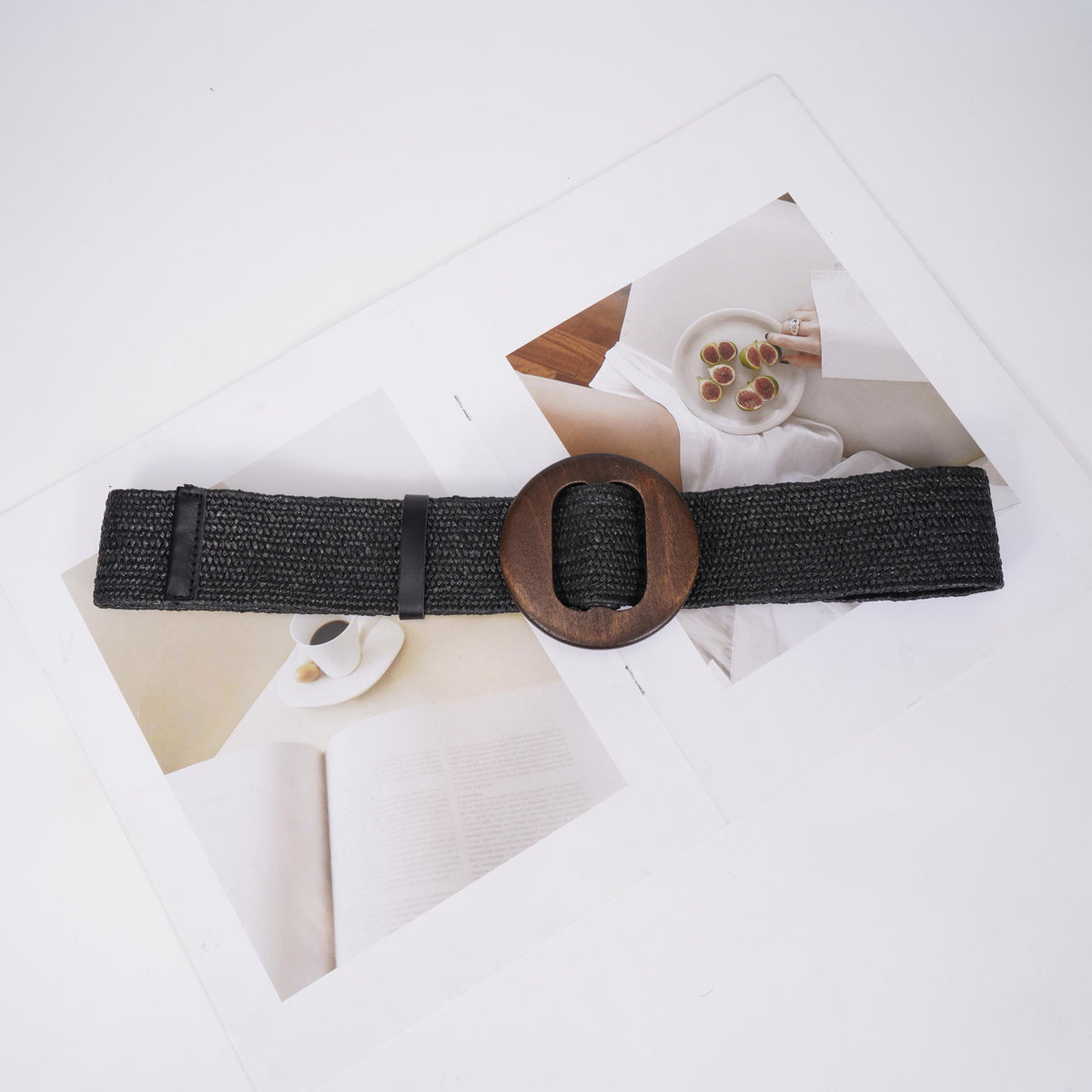 Vintage Braided Belt Elastic Straw Rattan Waistband Women Girdle Belts
