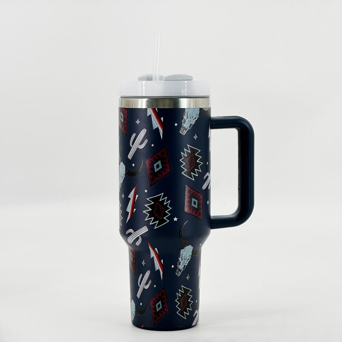 Stainless Steel 40oz Double Wall Tumbler With Handle and Lid
