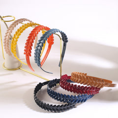 8pcs Bright Wide Brim Wheat Shape Headband Hair Hoop Thin Toothed Non slip